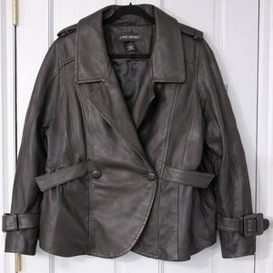 Lane Bryant Black Leather Jacket Moto Plus Size Classic